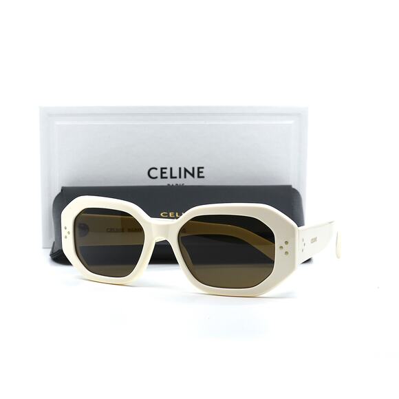 NEW CELINE CL40255I 25E IVORY BROWN AUTHENTIC SUNGLASSES - Picture 1 of 12